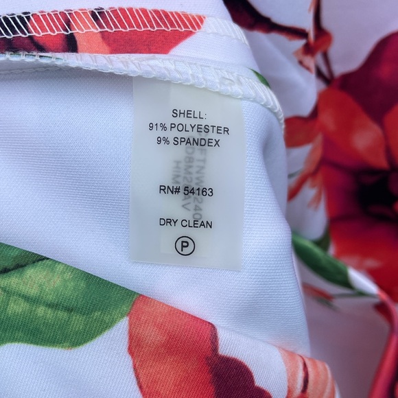 NWT Calvin Klein Floral Scuba Knit Sleeveless V-Neck Sheath Dress Women's Size 6 - Picture 8 of 13